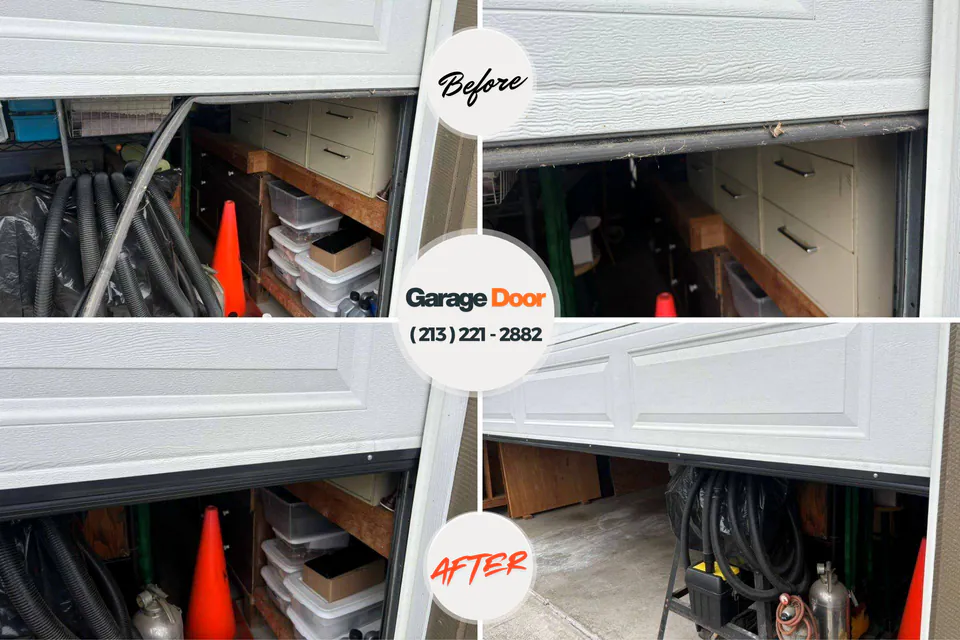 Before and after: garage door repair Staunton, VA